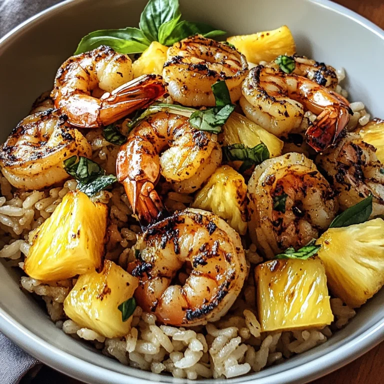 Jerk Shrimp & Pineapple Basil Rice