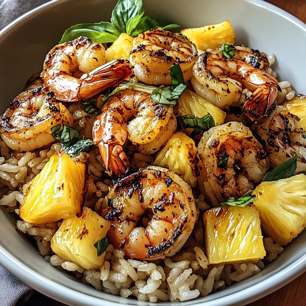 Jerk Shrimp & Pineapple Basil Rice