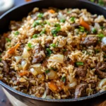 Savory Onion Beef Fried Rice