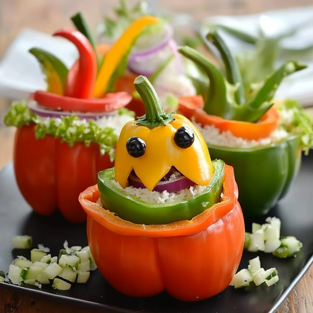 Monster Bell Pepper Salad Cups