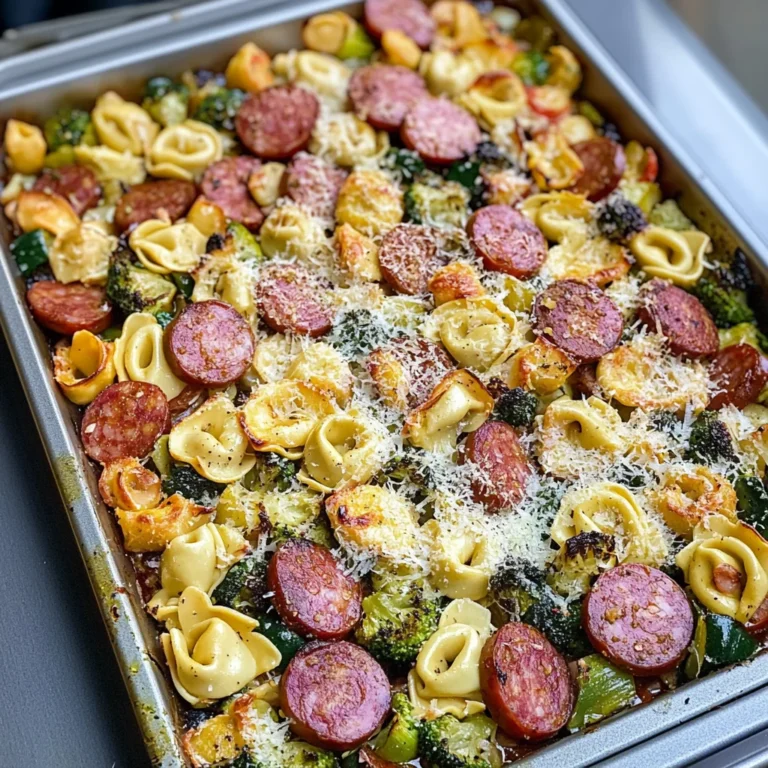 Easy Sheet Pan Tortellini and Kielbasa