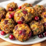 Festive Cranberry Turkey Stuffing Balls