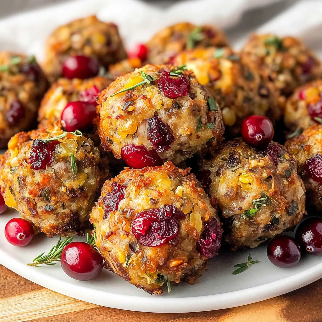 Festive Cranberry Turkey Stuffing Balls