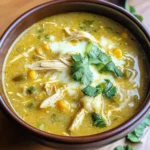 Green Chicken Enchilada Soup - Creamy and Cheesy!