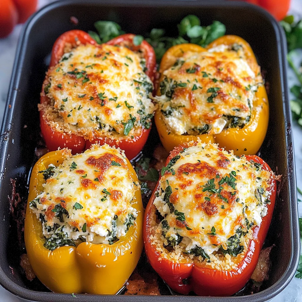 Spinach Ricotta Stuffed Peppers