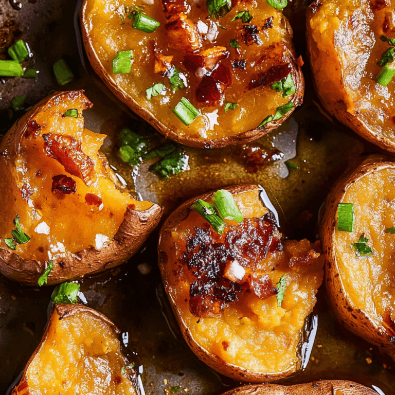 Honey Chili Smashed Sweet Potatoes